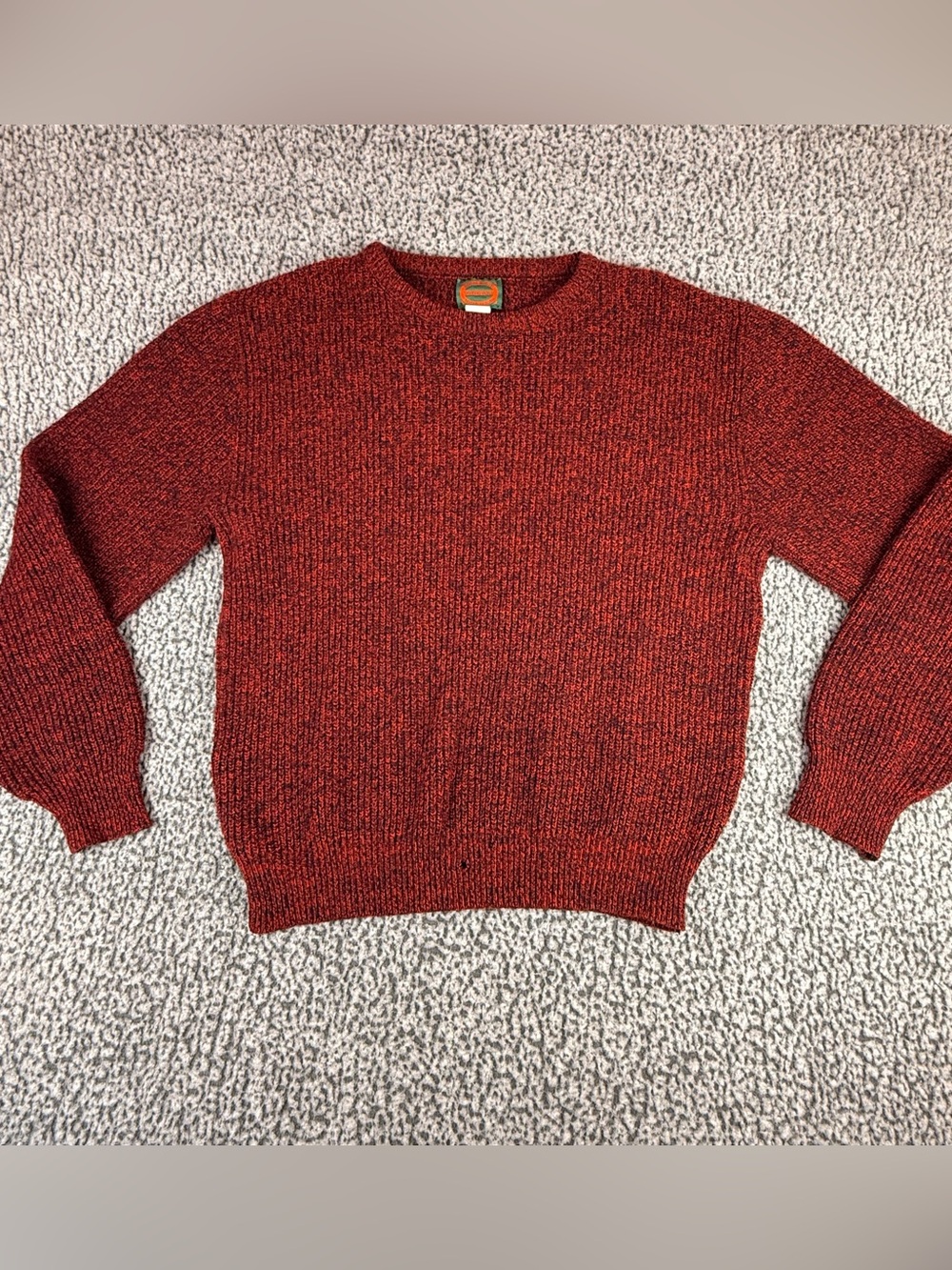 Vintage 90’s Royal North Outfitters Sweater USA Large Heather Rust Red Knit FLAW